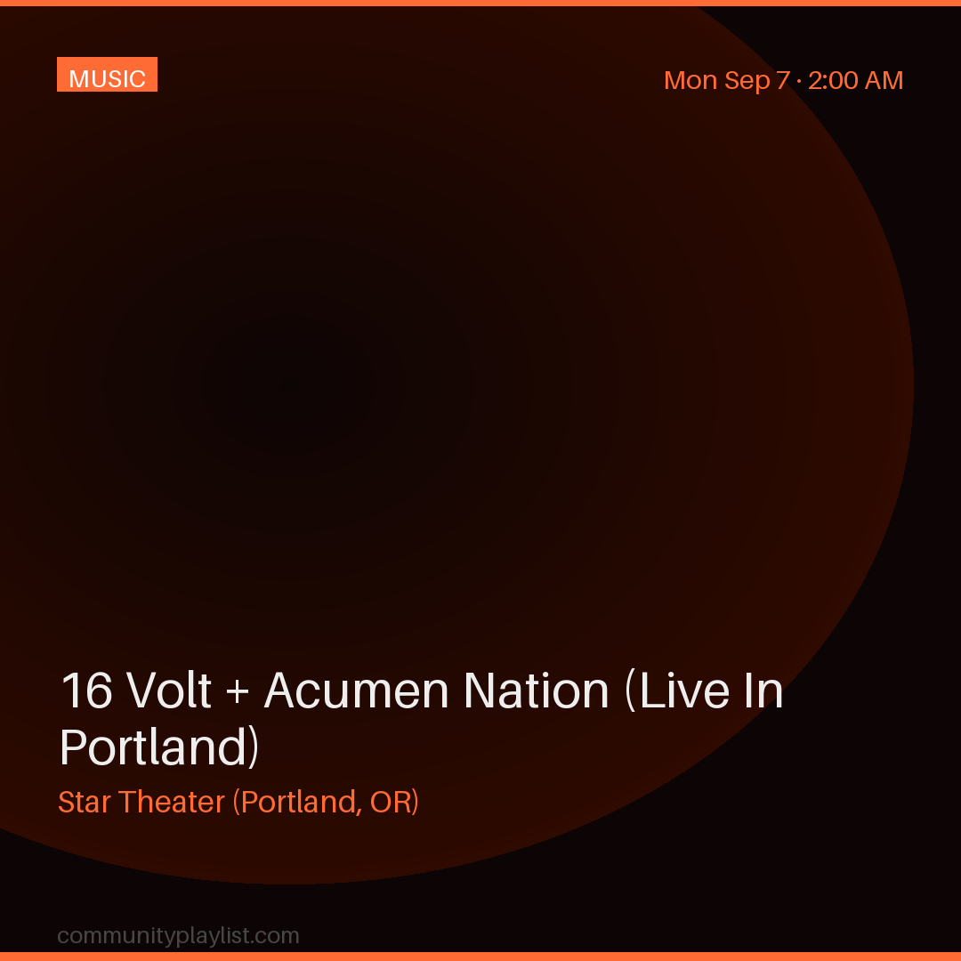 16 Volt + Acumen Nation (Live In Portland)