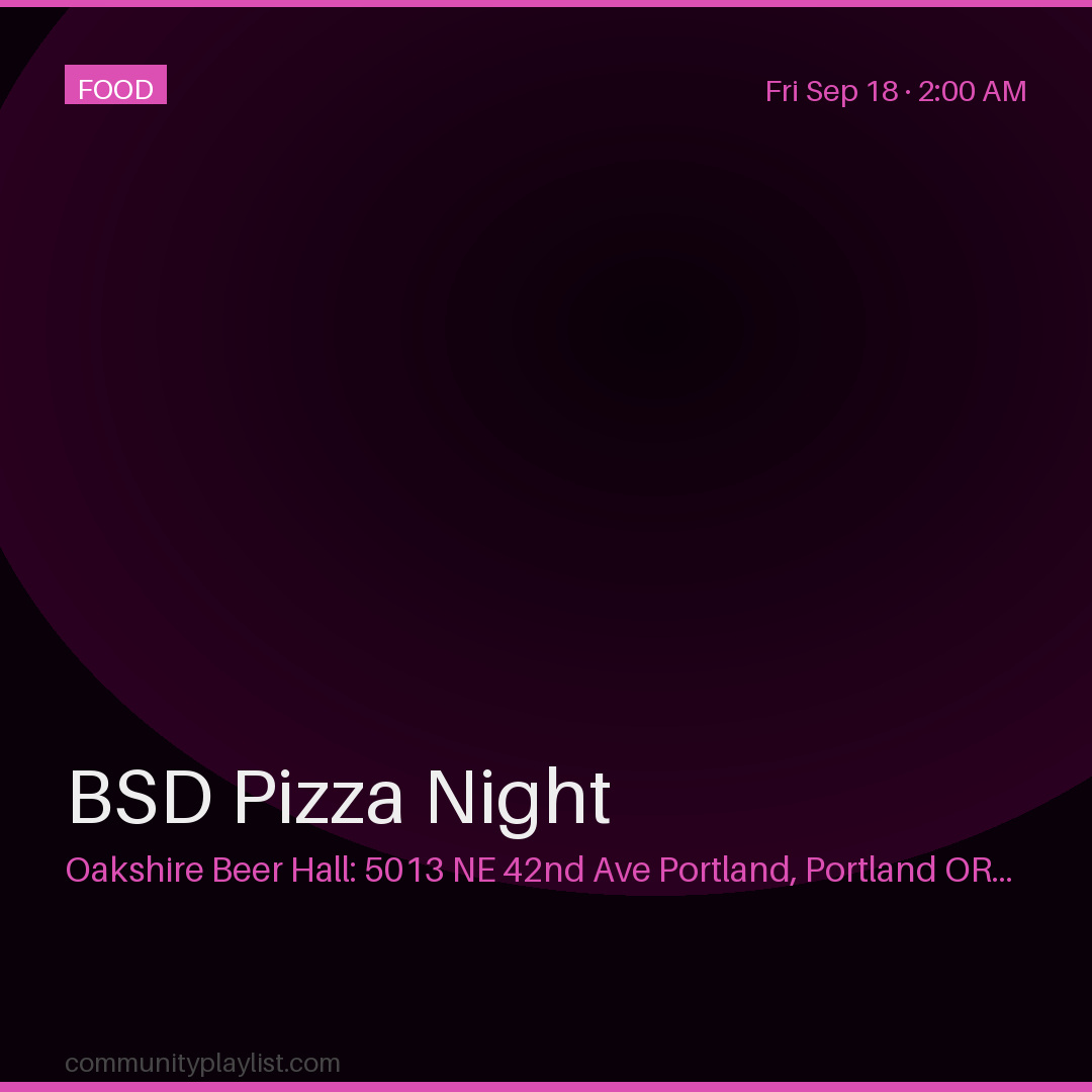 BSD Pizza Night