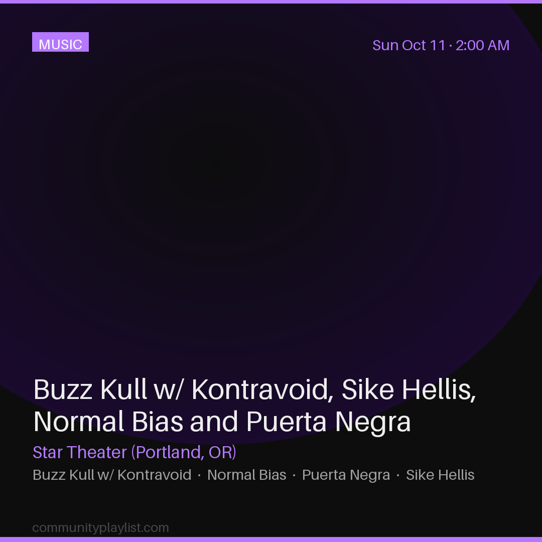 Buzz Kull w/ Kontravoid, Sike Hellis, Normal Bias and Puerta Negra
