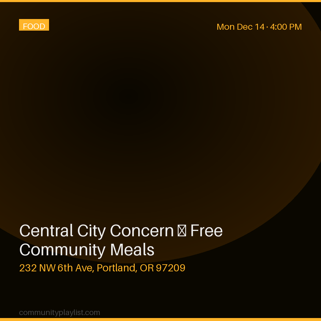 Central City Concern — Free Community Meals