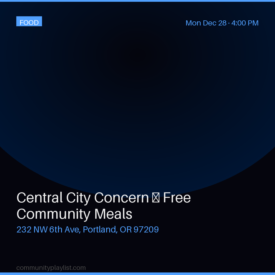 Central City Concern — Free Community Meals