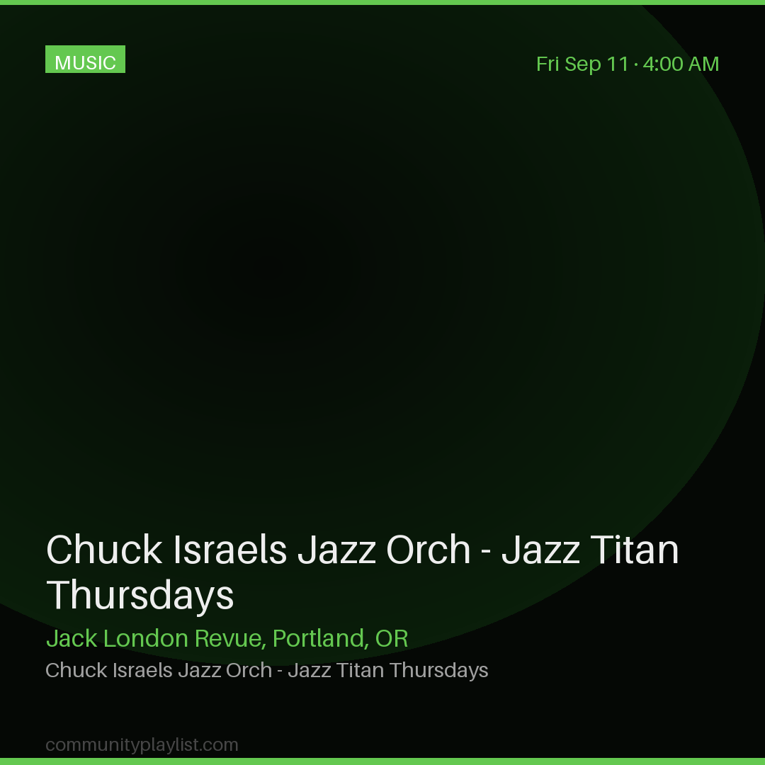 Chuck Israels Jazz Orch - Jazz Titan Thursdays