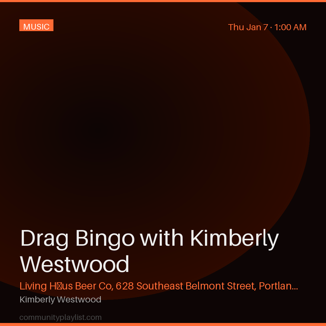 Drag Bingo with Kimberly Westwood