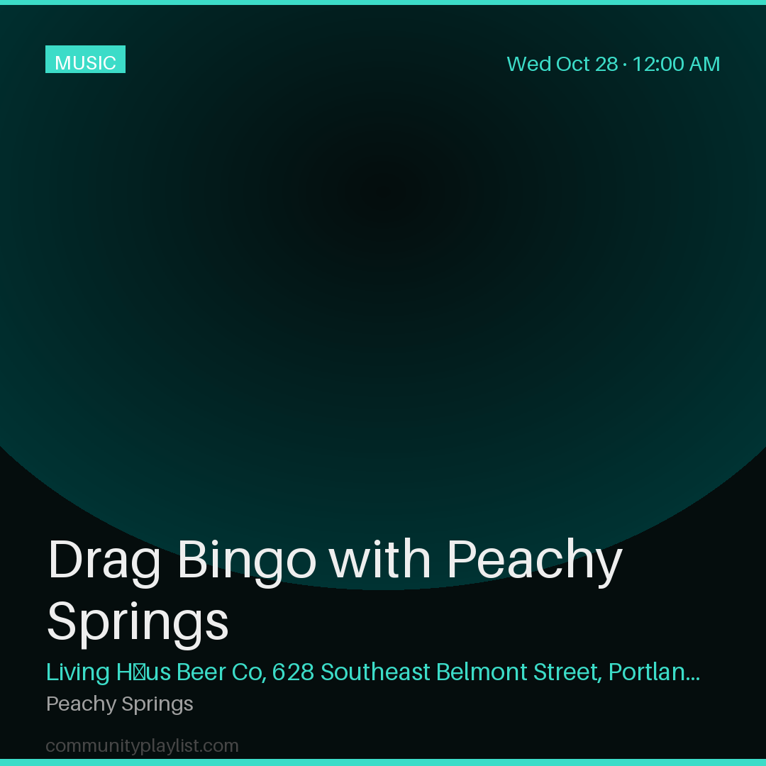 Drag Bingo with Peachy Springs