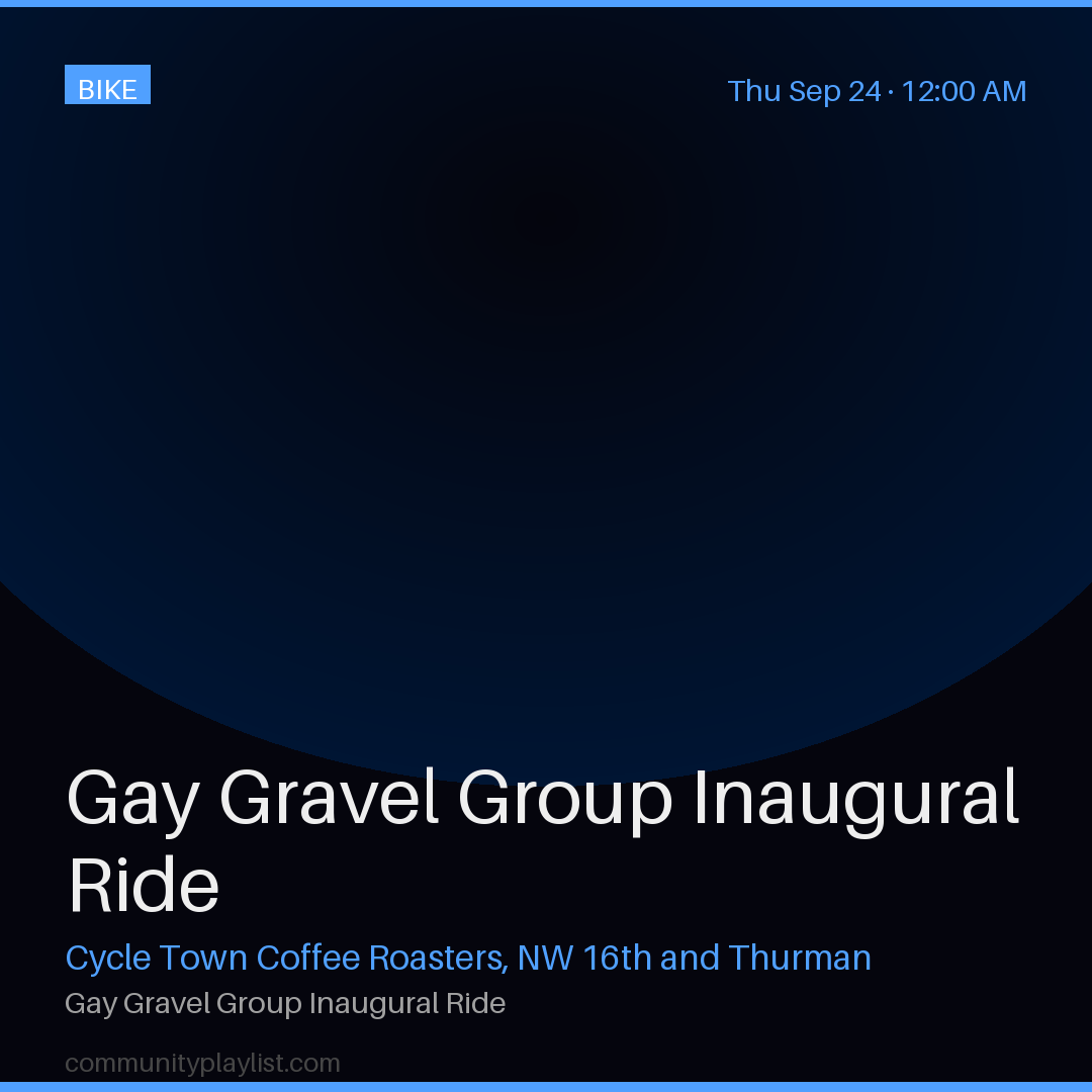Gay Gravel Group Inaugural Ride