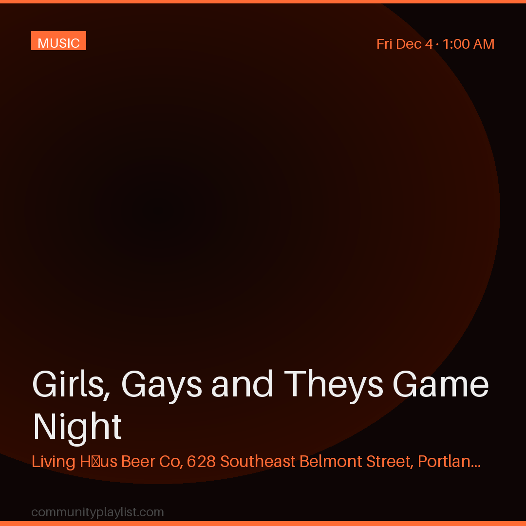 Girls, Gays and Theys Game Night