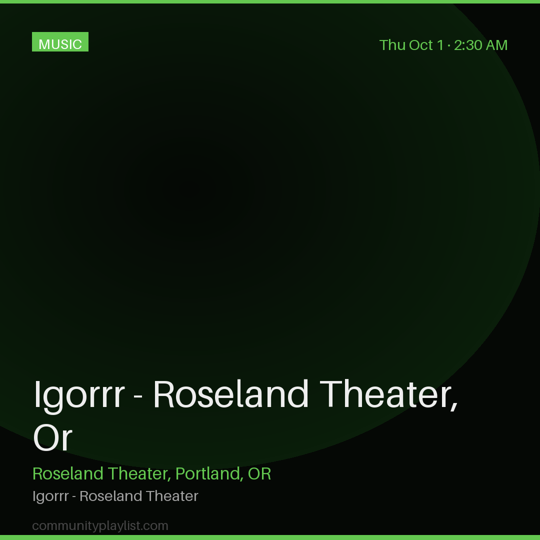 Igorrr - Roseland Theater, Or