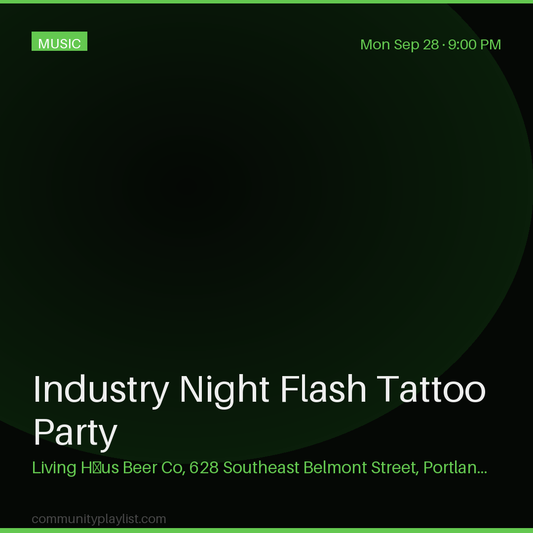 Industry Night Flash Tattoo Party