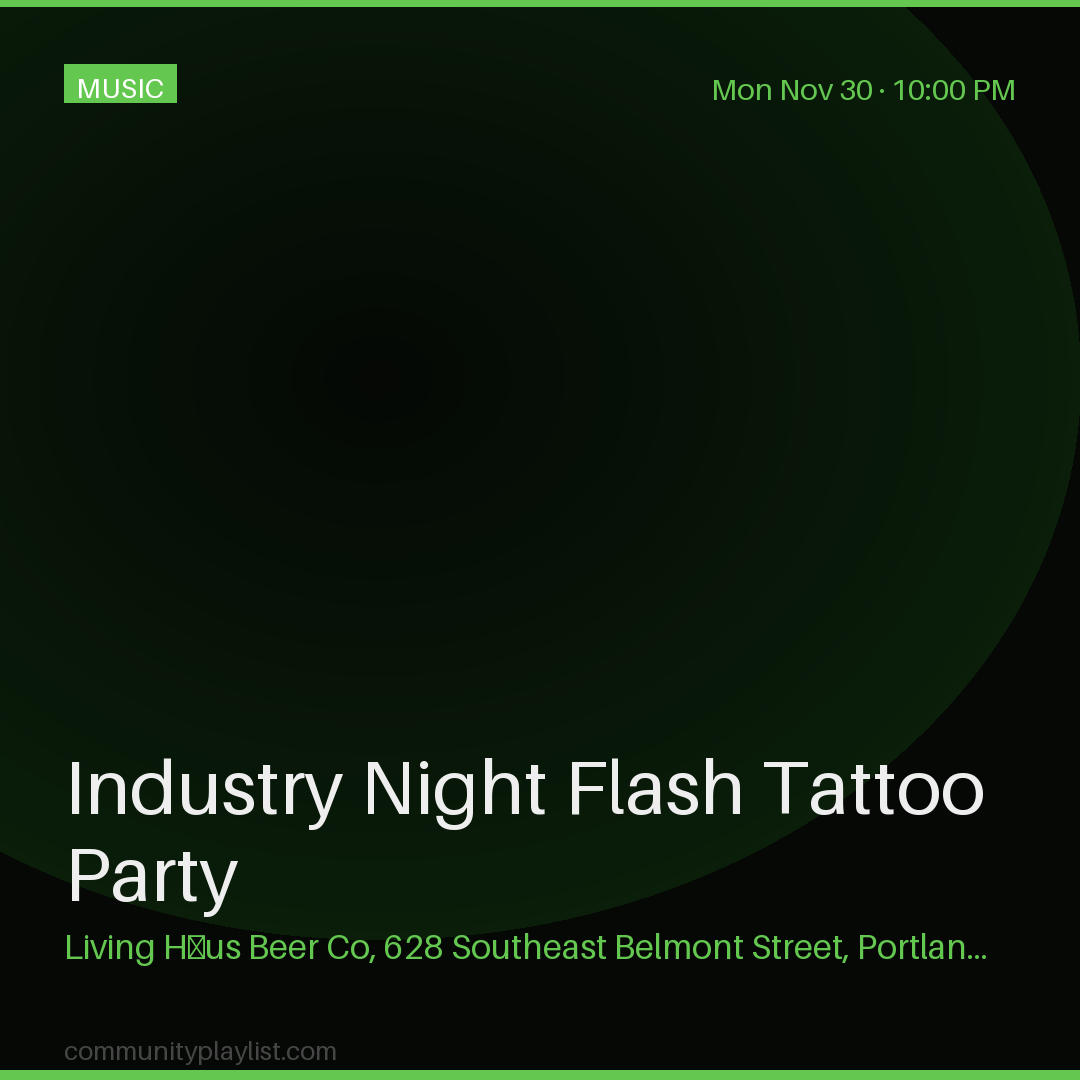 Industry Night Flash Tattoo Party