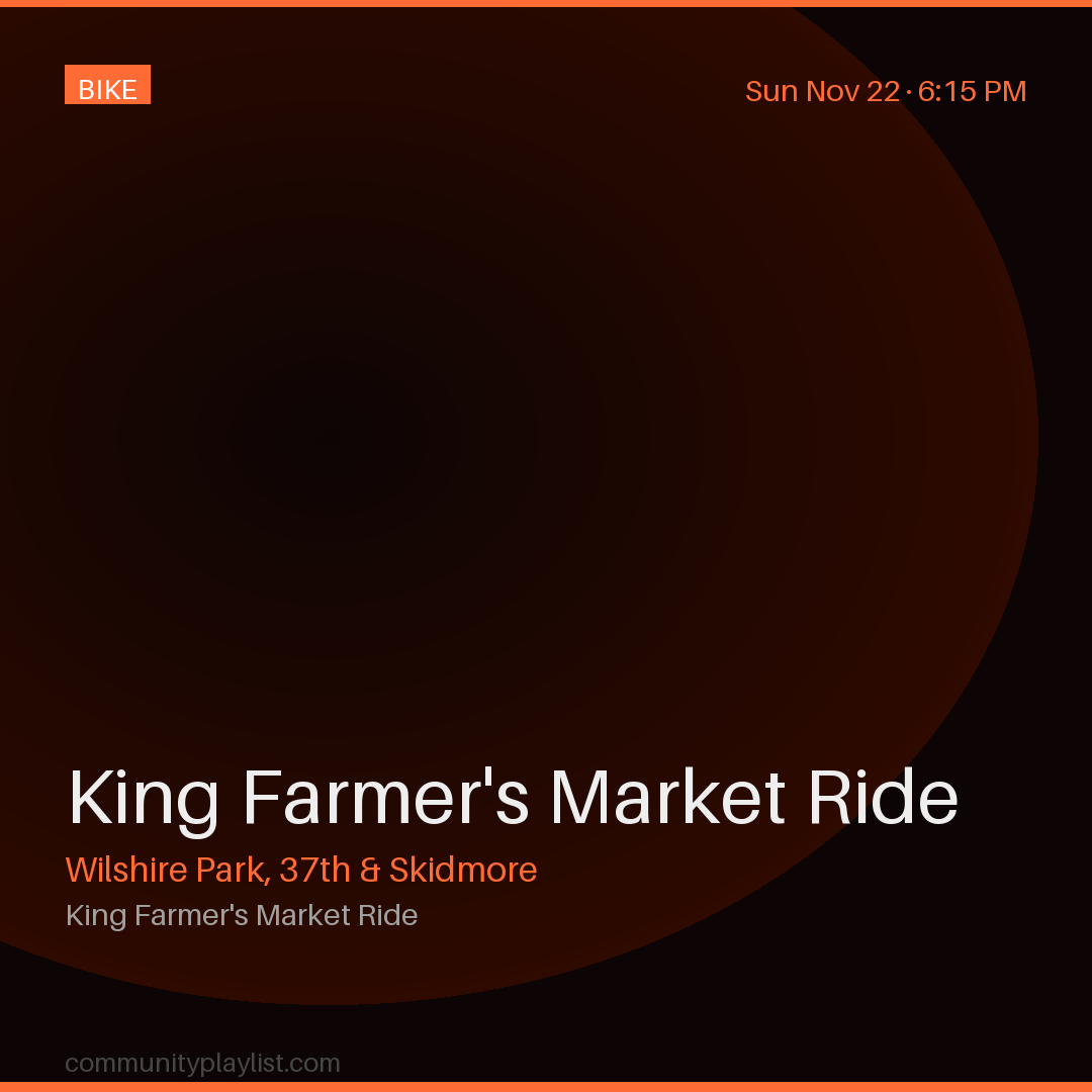 King Farmer's Market Ride