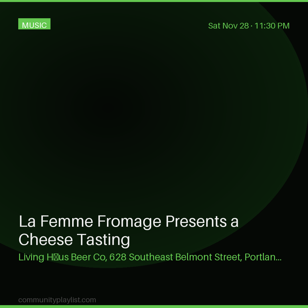 La Femme Fromage Presents a Cheese Tasting