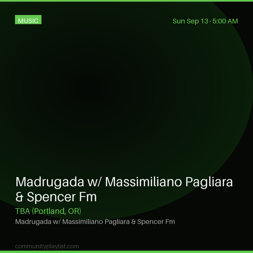 Madrugada w/ Massimiliano Pagliara & Spencer Fm