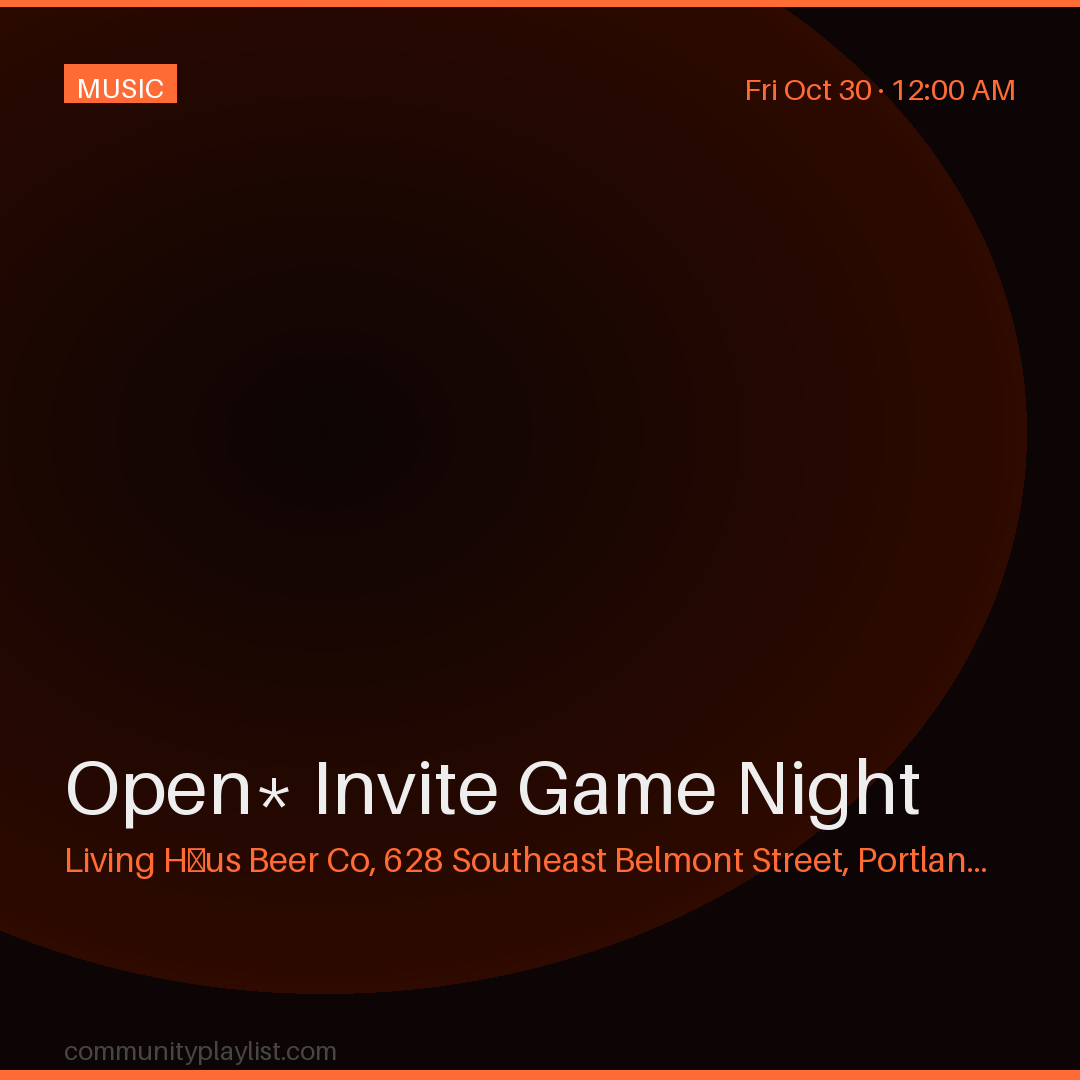 Open* Invite Game Night