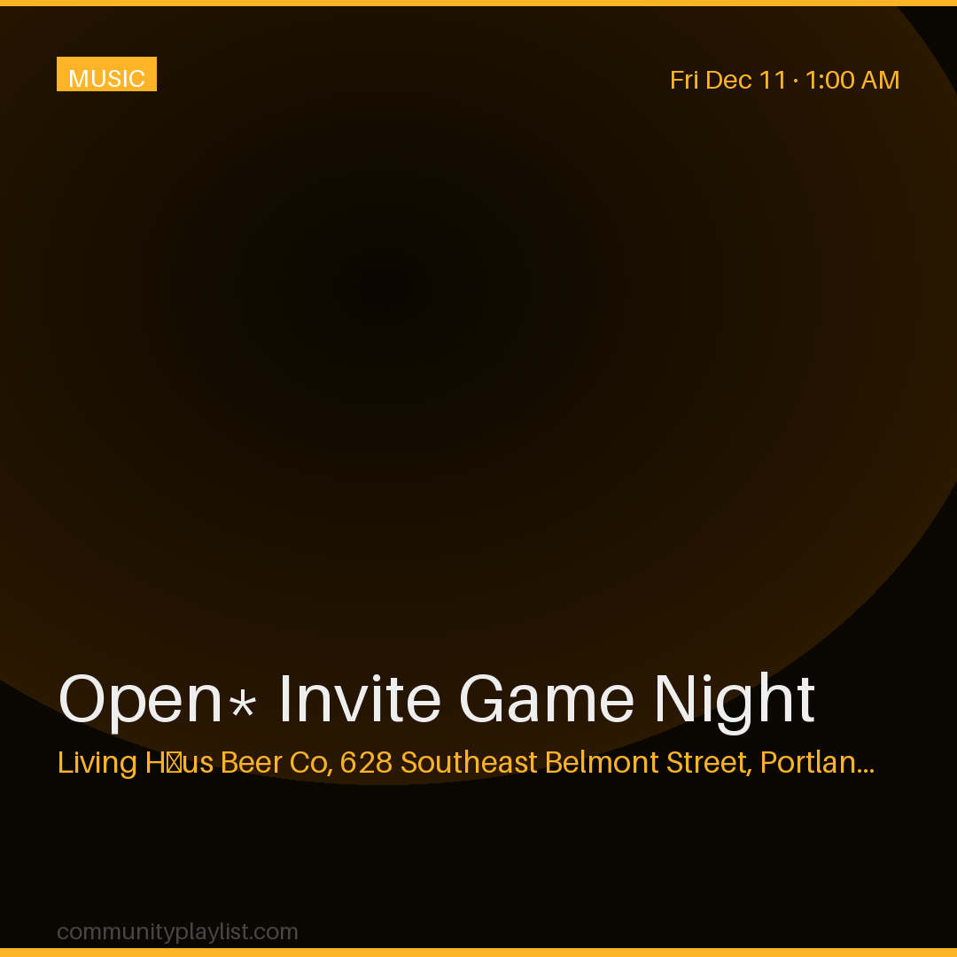 Open* Invite Game Night