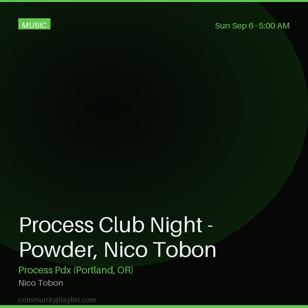 Process Club Night - Powder, Nico Tobon