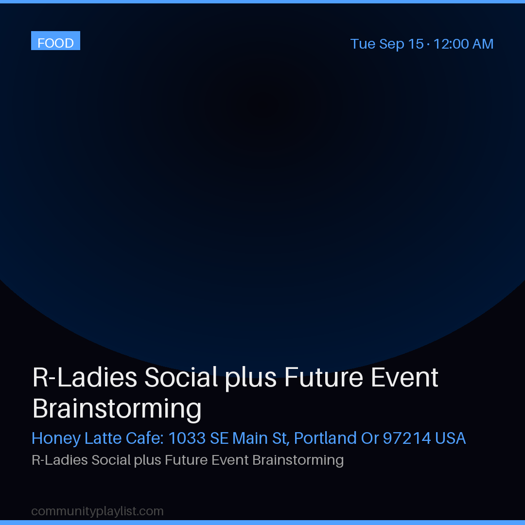 R-Ladies Social plus Future Event Brainstorming