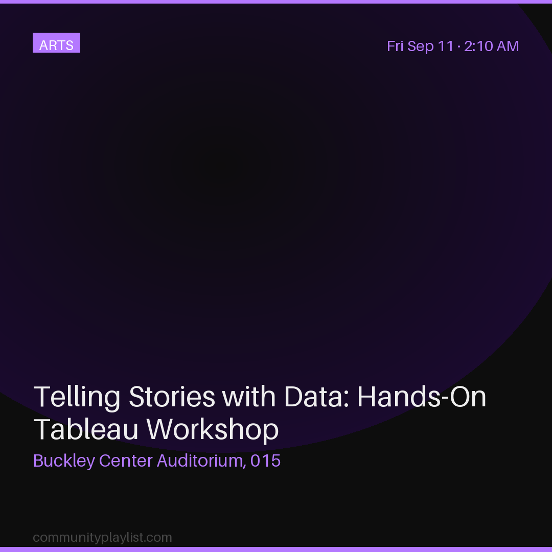 Telling Stories with Data: Hands-On Tableau Workshop