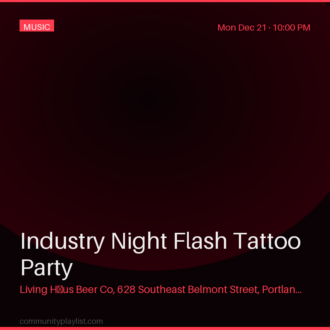 Industry Night Flash Tattoo Party