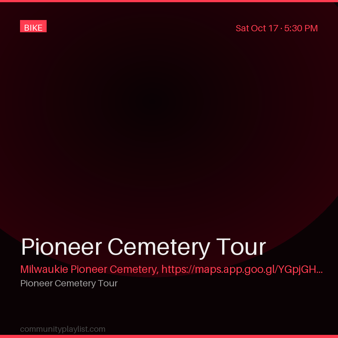 Pioneer Cemetery Tour