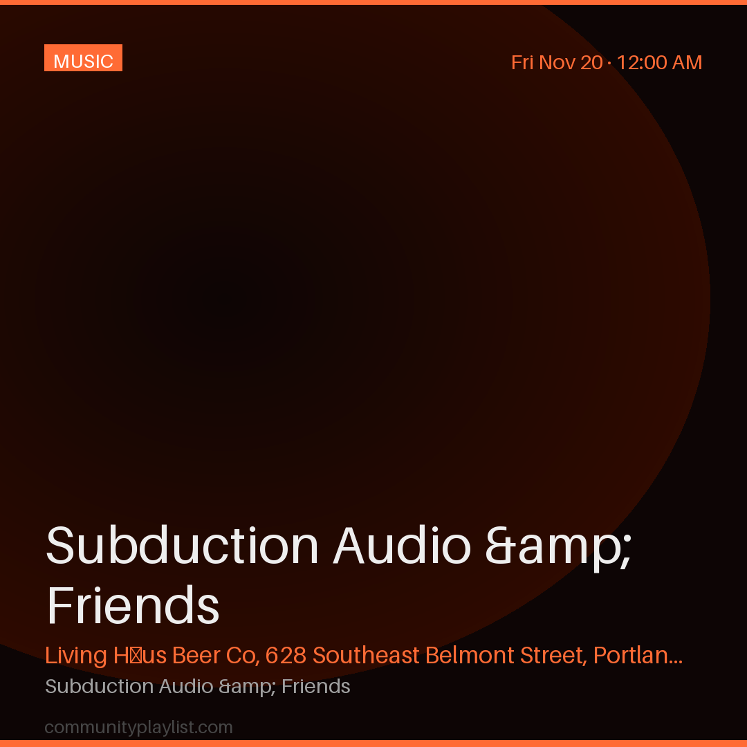 Subduction Audio & Friends