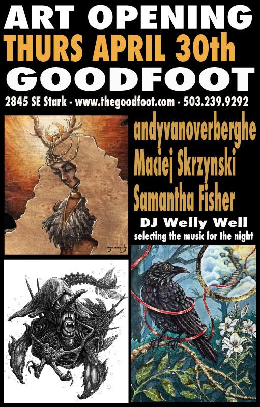 LAST THURSDAY Art OPENING Featuring andyvanoverberghe, Jasmine Star, Samantha Fisher (Upstairs Pub, 5pm Doors)