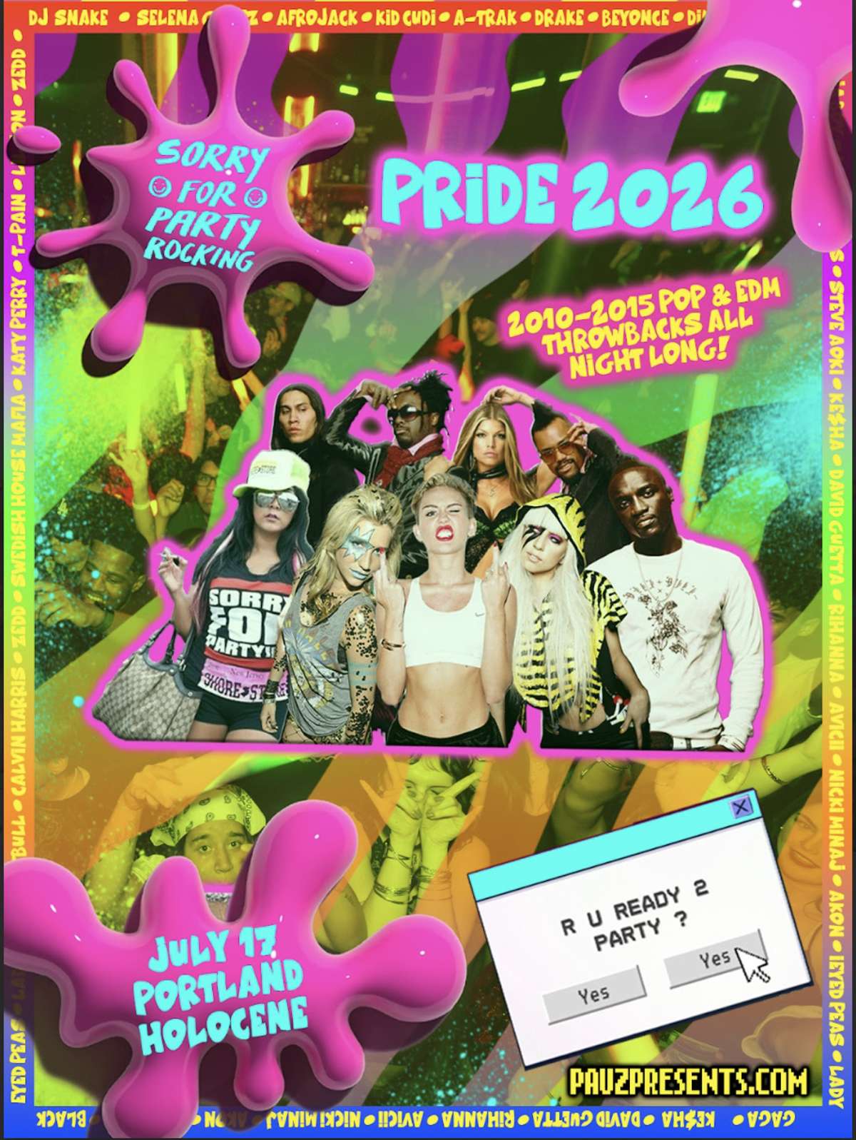 Sorry for Party Rocking: Pride Edition (2010-2015 Pop & EDM All Night Long!) – 21+