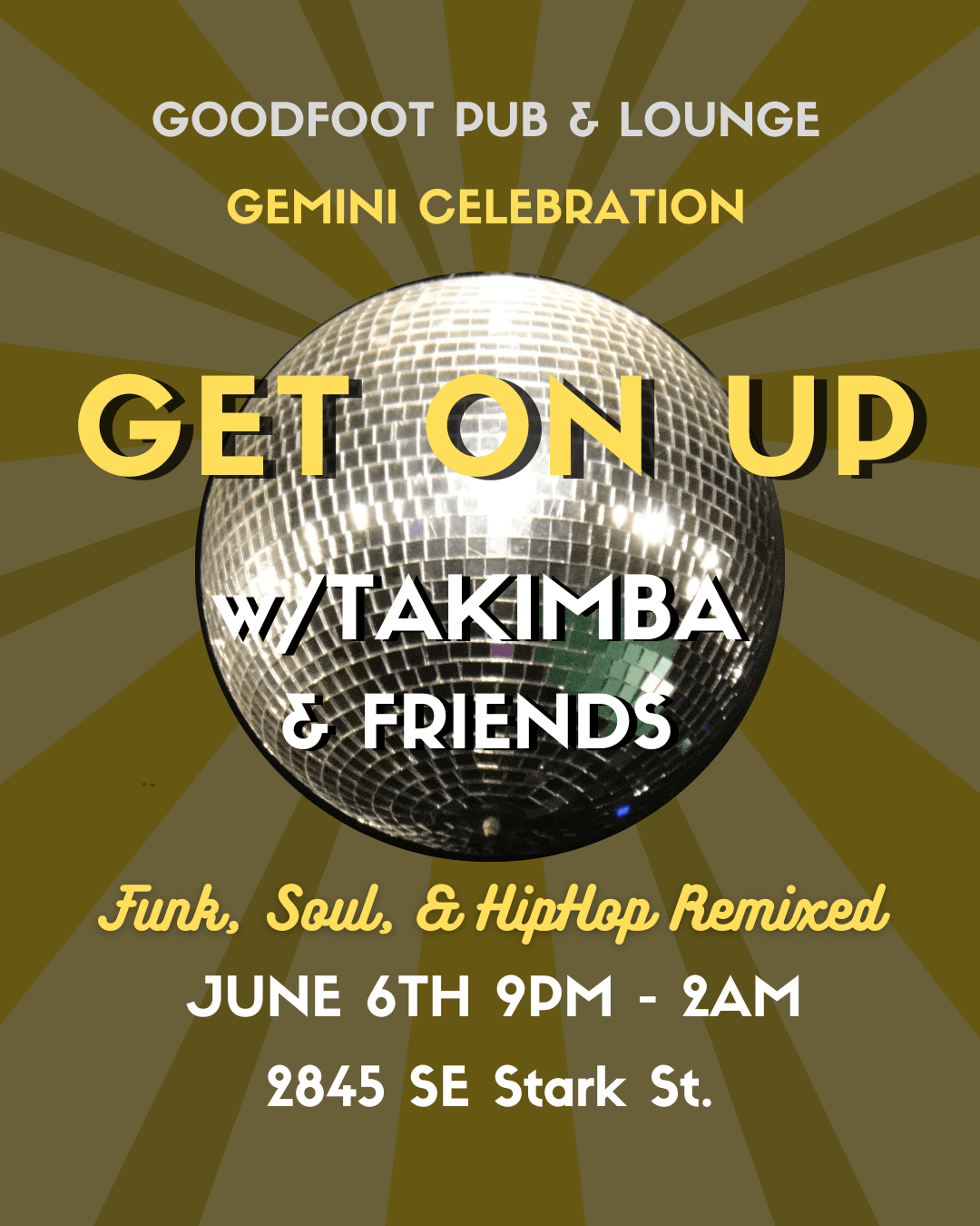 Get on Up With Takimba & Friends (9pm Doors)