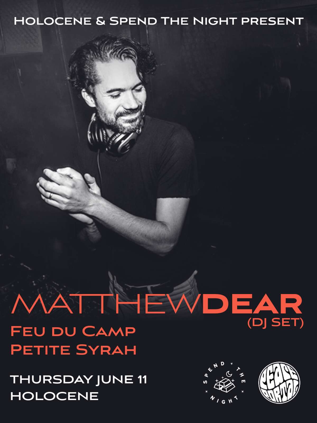 POSTPONED! Matthew Dear (DJ set) – w/ Feu du Camp & Petite Syrah – 21+