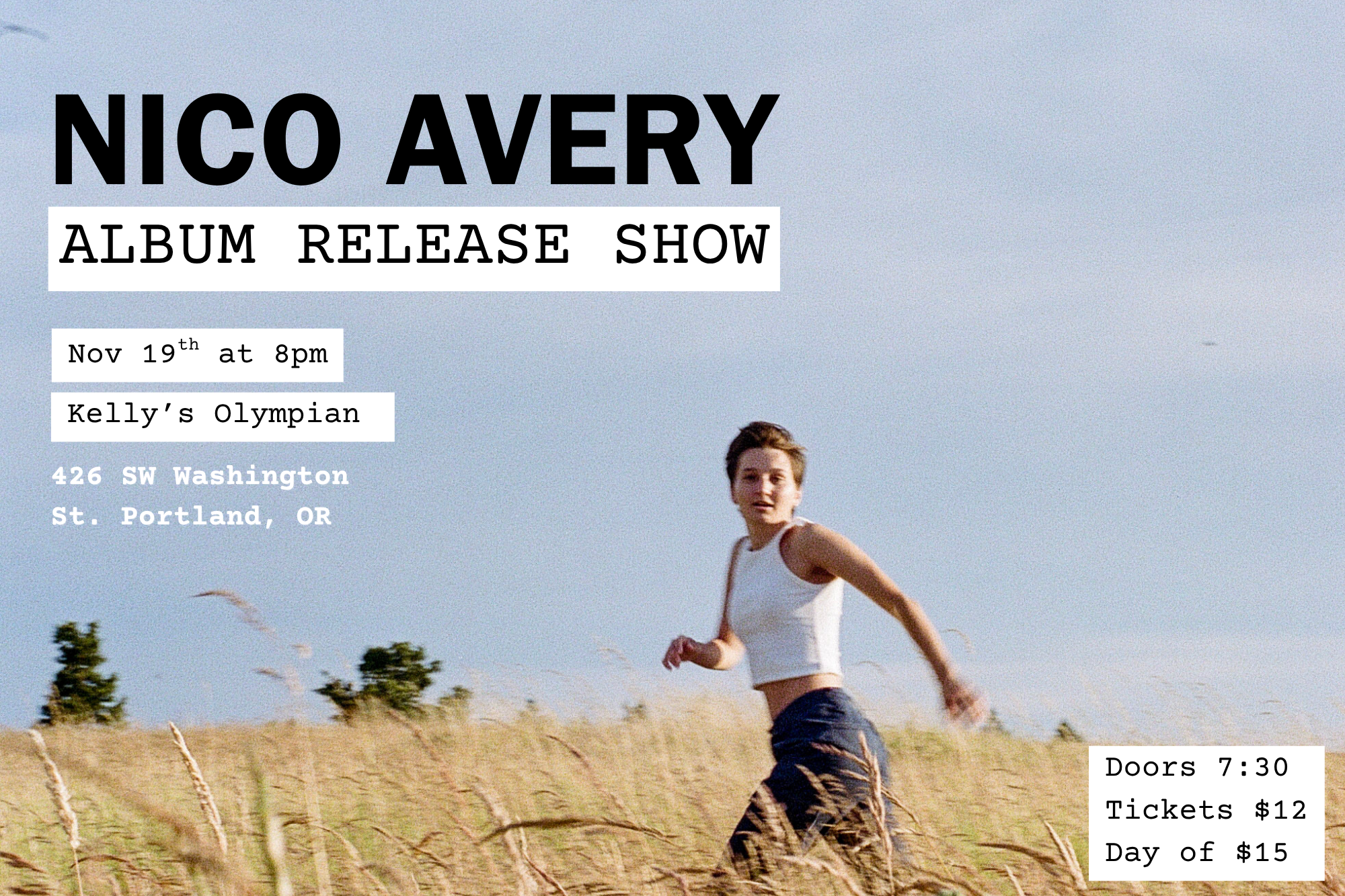 NICO AVERY ALBUM RELEASE