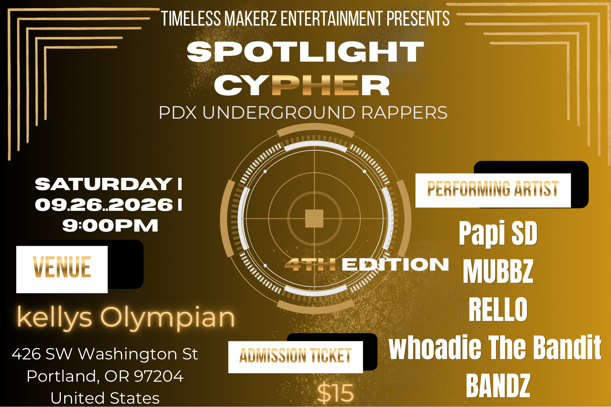 TIMELESS MAKERZ ENTERTAINMENT PRESENTS: SPOTLIGHT CYPHER