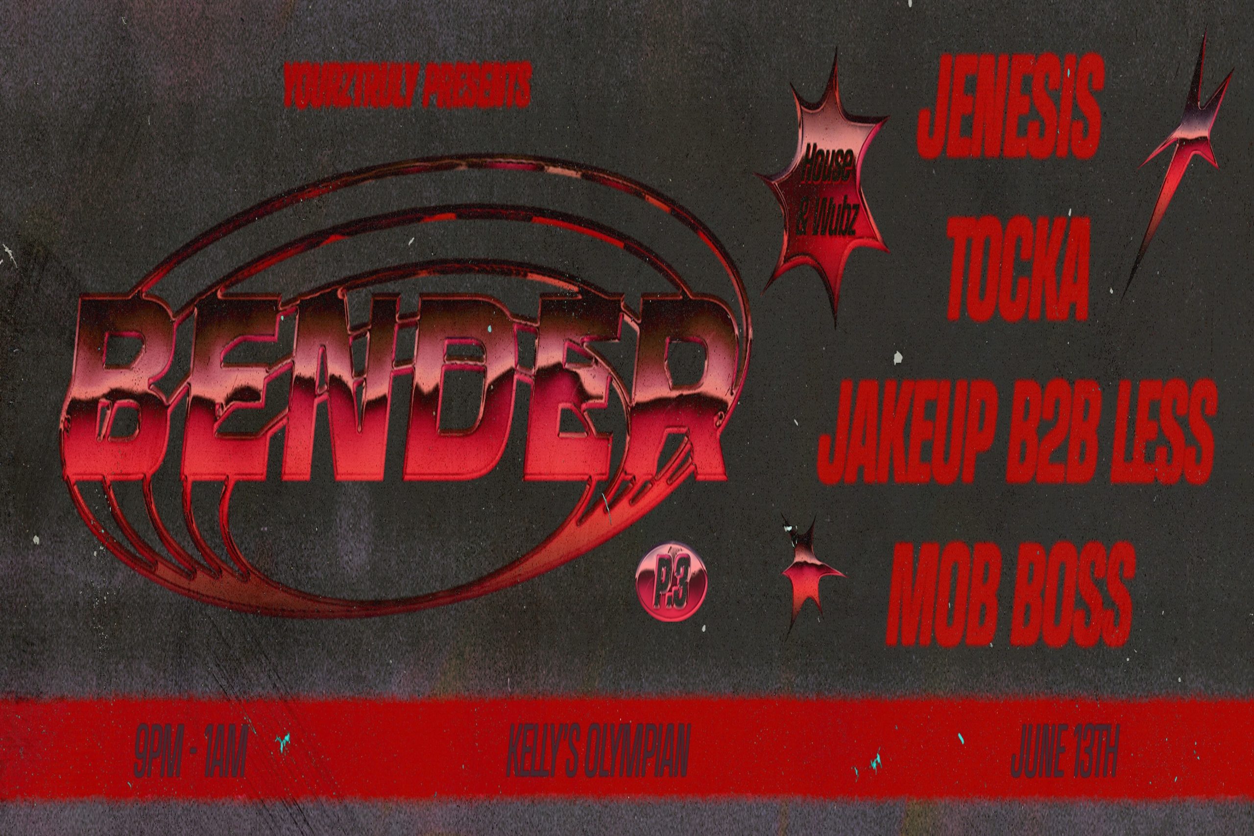 Yourz Truly Presents, Bender PT 3: Jenesis, Tocka, Jakeup B2B Less, MOB Boss