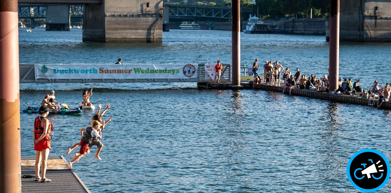 Bike to Swim in the Willamette River -- Bicycle in your Bathing Suit, Spin to Swim, Pedal to Plunge -- Duckworth Summer Swim WEDNESDAYS - WEDNESDAY Aug 5 CANCELLED Due To SMOKE \ Bad Air QUALITY