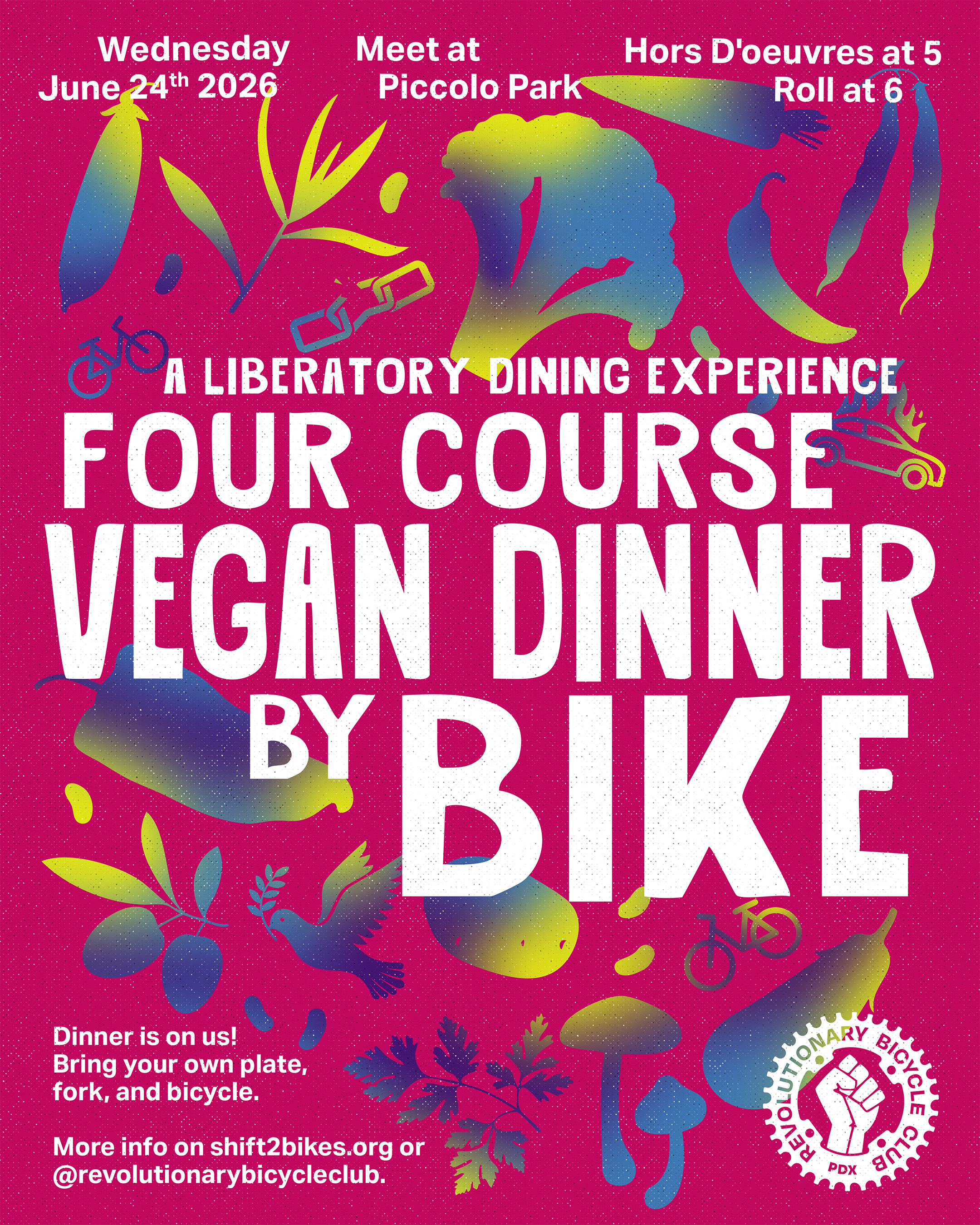 Four Course Vegan Dinner by Bike! 🥦🥕🍉🚲