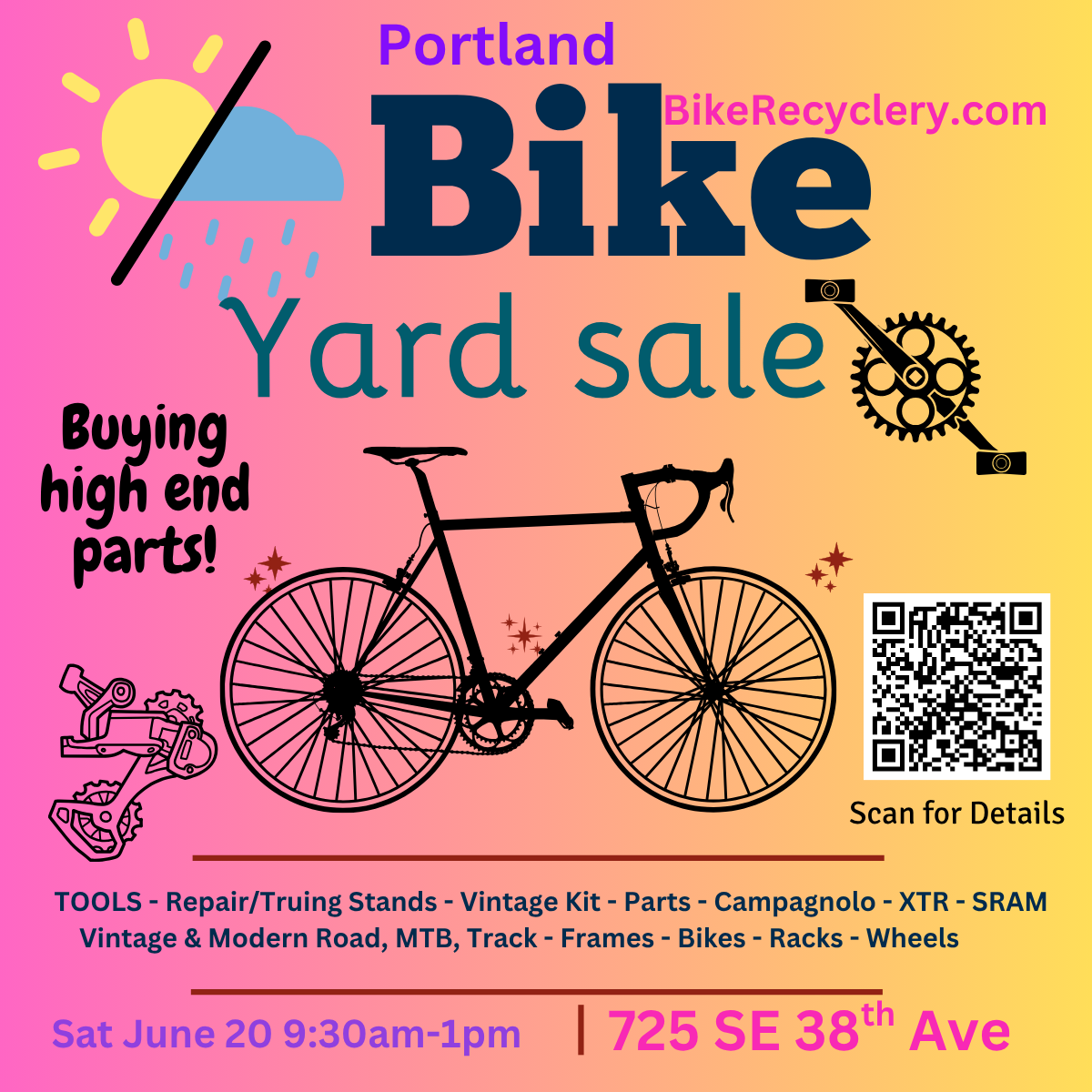 HUGE Bike Yard Sale @ Bike ReCyclery! (Plus Original Art, Guitar, Clothing...)