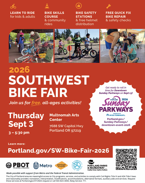 SW Neighborhood Bike Fair - Learn to Ride