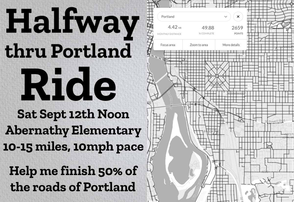 Halfway thru Portland Ride!