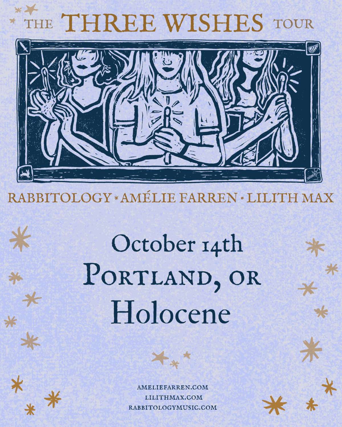 SOLD OUT: Amélie Farren, Lilith Max, Rabbitology – The Three Wishes Tour – All Ages
